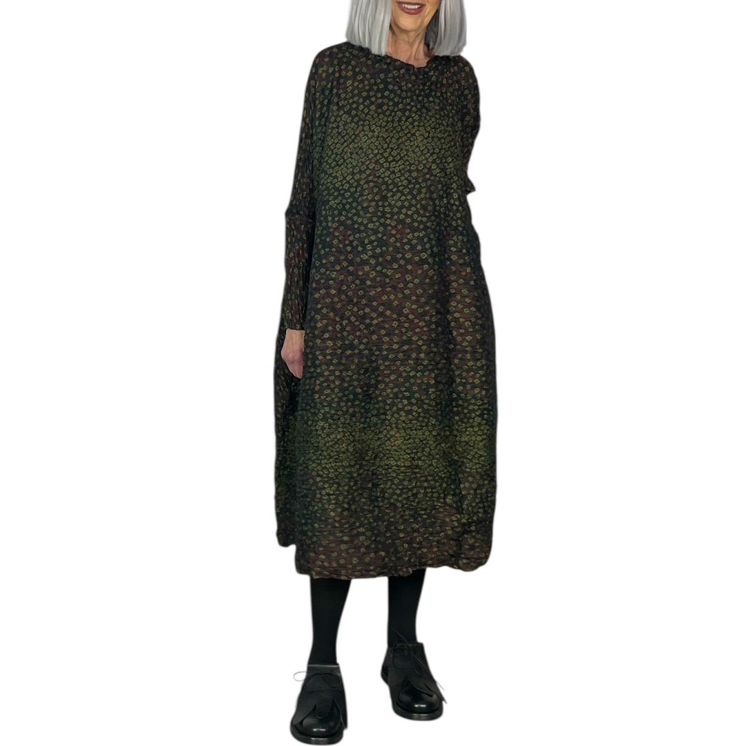 SHIBORI HORIZONTAL PLEAT DRESS