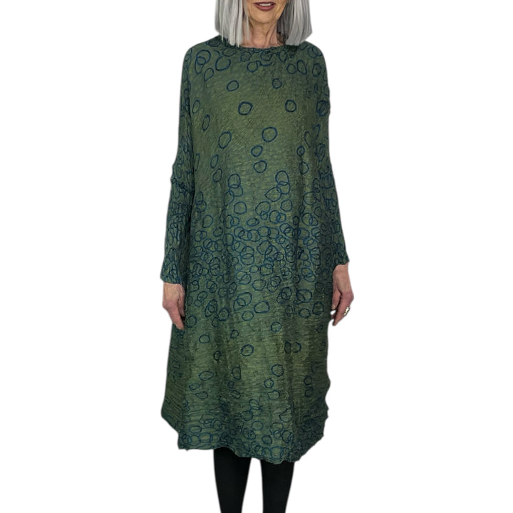 SHIBORI HORIZONTAL PLEAT DRESS