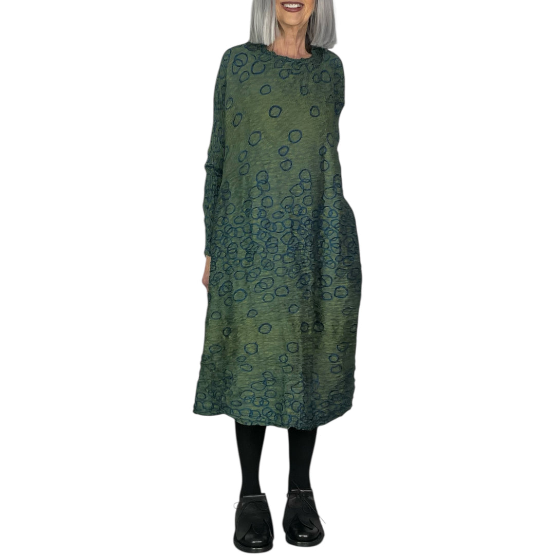SHIBORI HORIZONTAL PLEAT DRESS