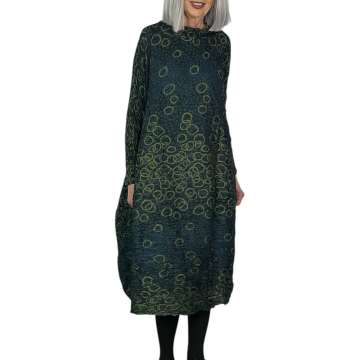 SHIBORI HORIZONTAL PLEAT DRESS