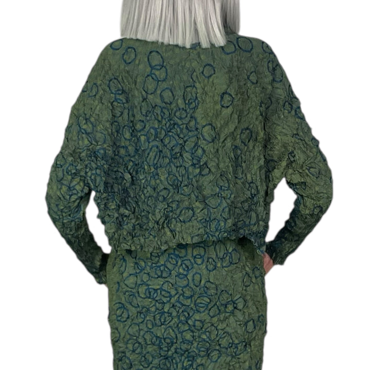 SHIBORI CRUSH PLEAT CROP SHIRT