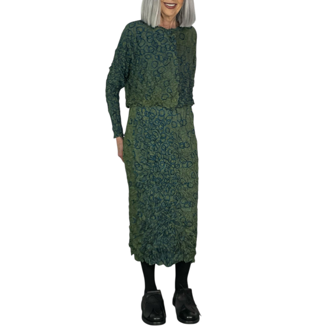 SHIBORI CRUSH PLEAT SLIM SKIRT