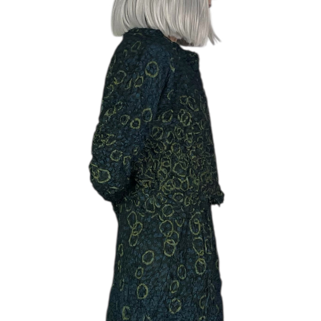 SHIBORI CRUSH PLEAT CROP SHIRT
