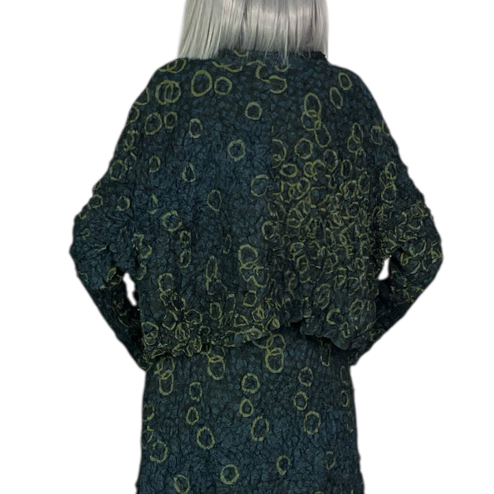 SHIBORI CRUSH PLEAT CROP SHIRT