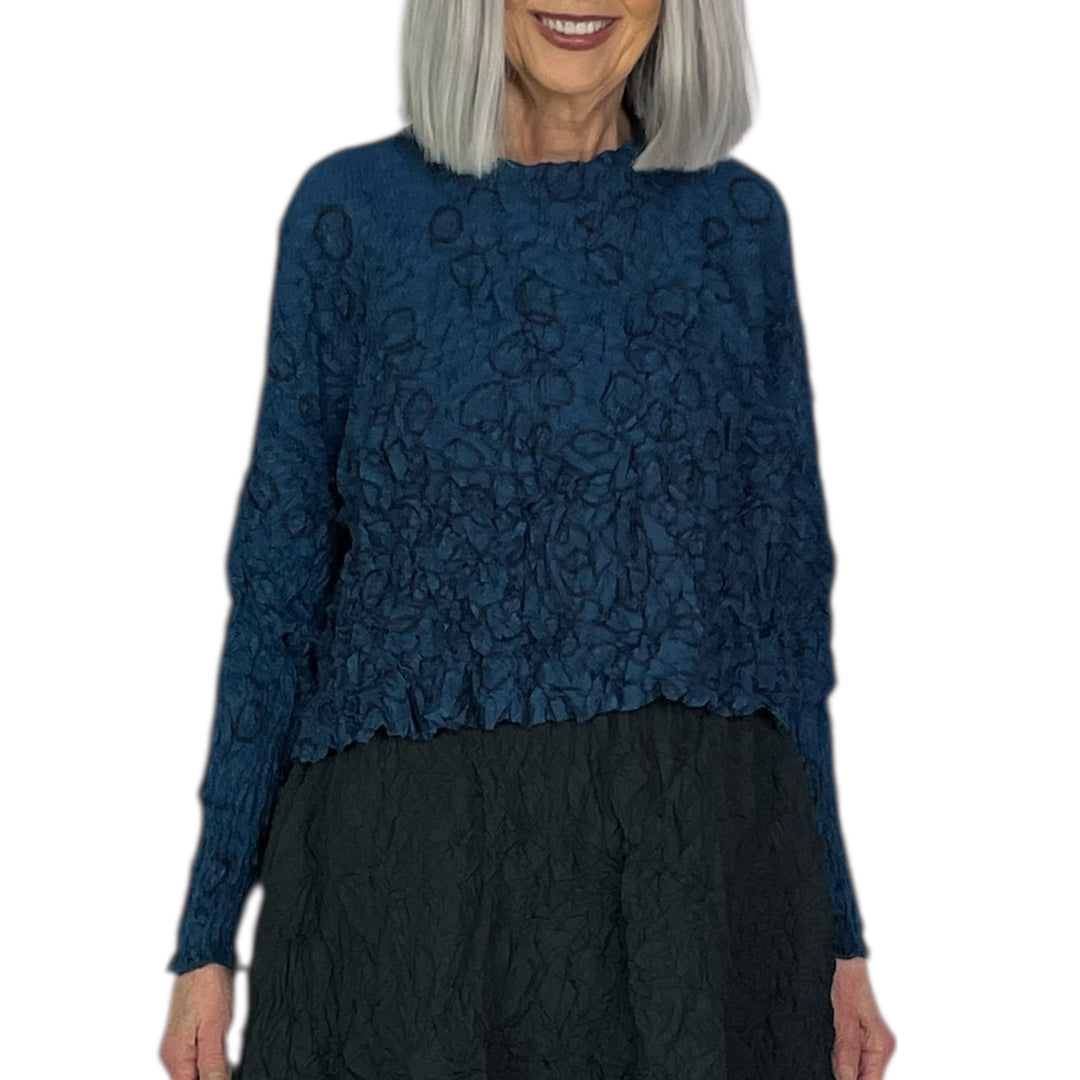 SHIBORI CRUSH PLEAT CROP TOP
