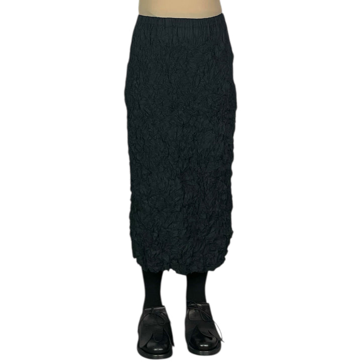 CRUSH PLEAT TAFFETA SLIM SKIRT
