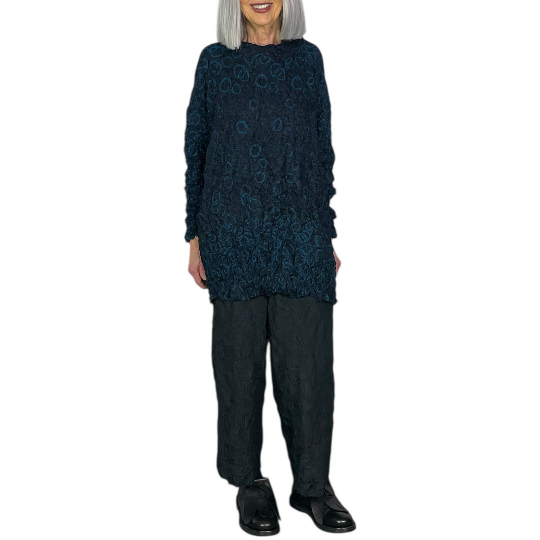 SHIBORI CRUSH PLEAT LONG TOP