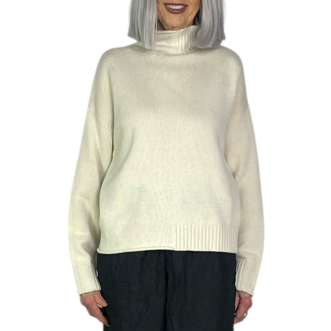 CASHMERE MOCK NECK PULLOVER
