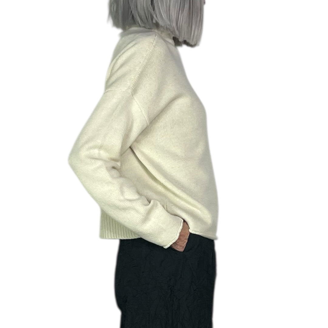 CASHMERE MOCK NECK PULLOVER