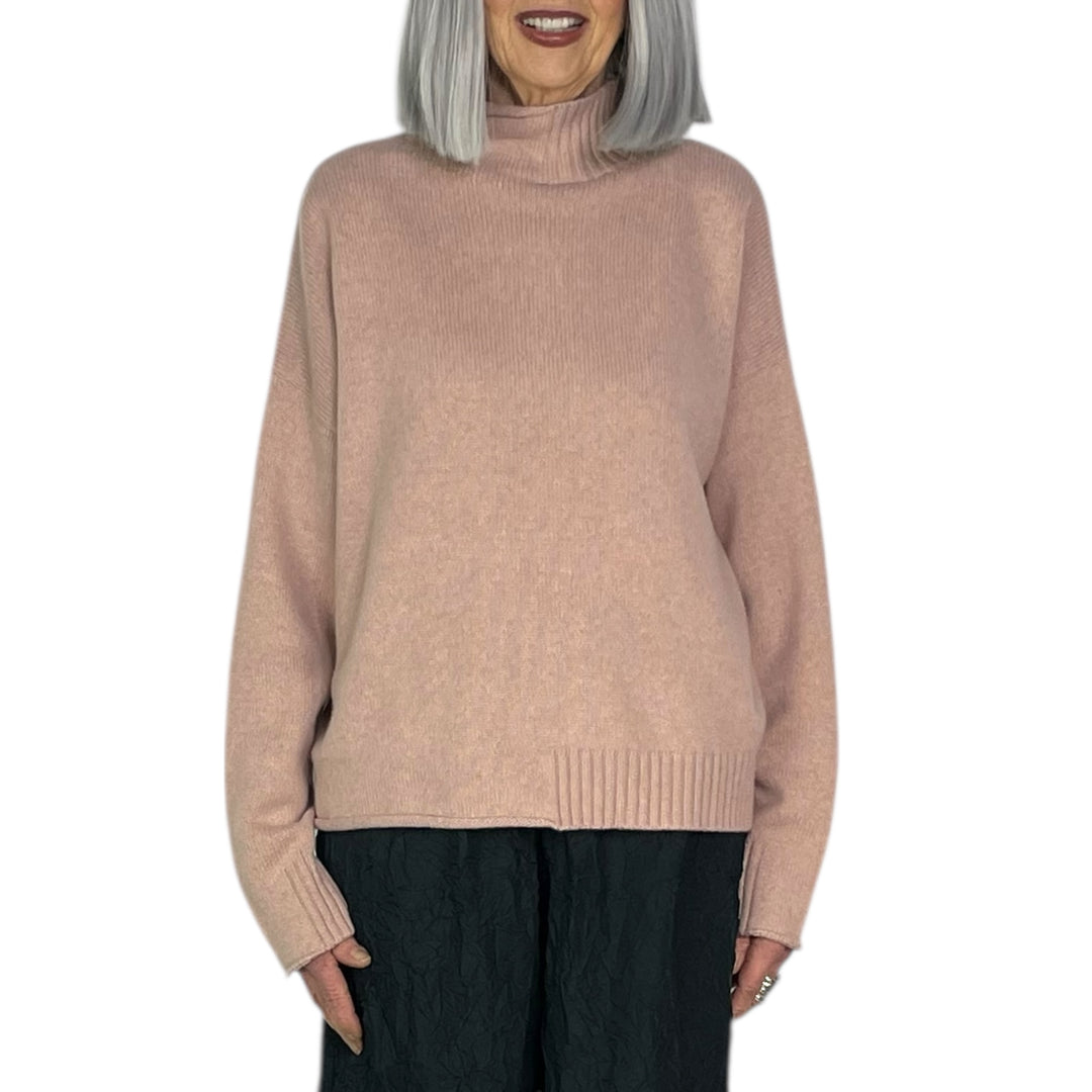 CASHMERE MOCK NECK PULLOVER