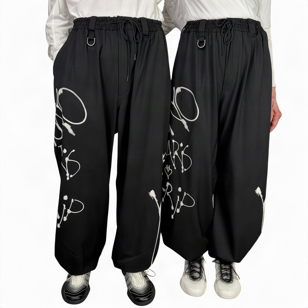 Y-3 CHITO GRAPHIC WIDE WOOL PANTS