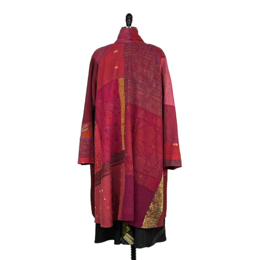 SW PATCH KANTHA KIMONO LONG JACKET