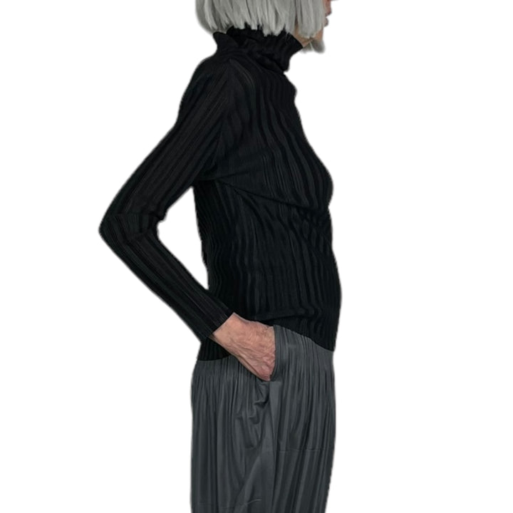 RIB PLEATS BASICS TURTLENECK