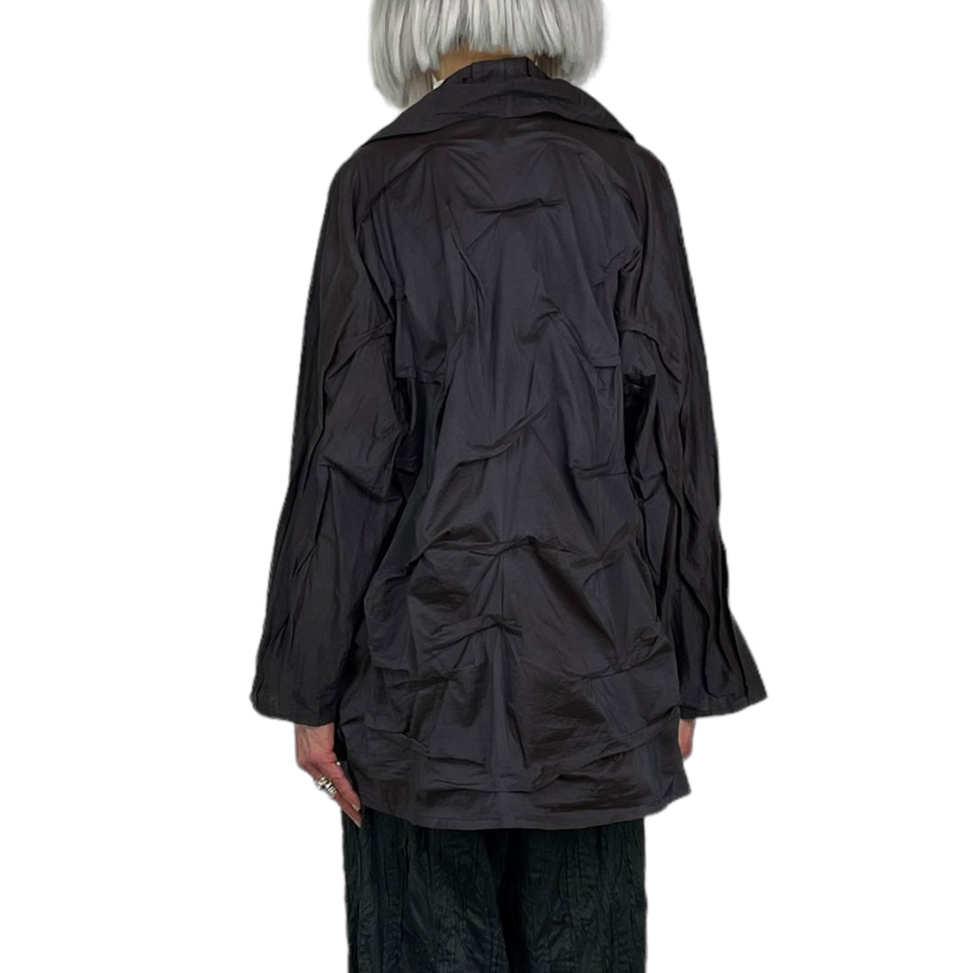 HEAVY VOILE WAVY TUCK COCOON JACKET