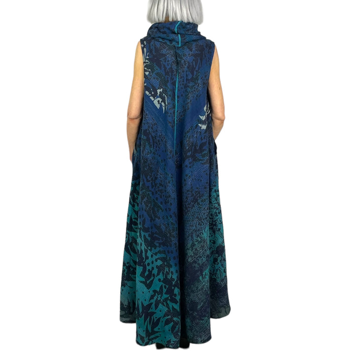 TWILIGHT PRINT COWL NECK MAXI DRESS