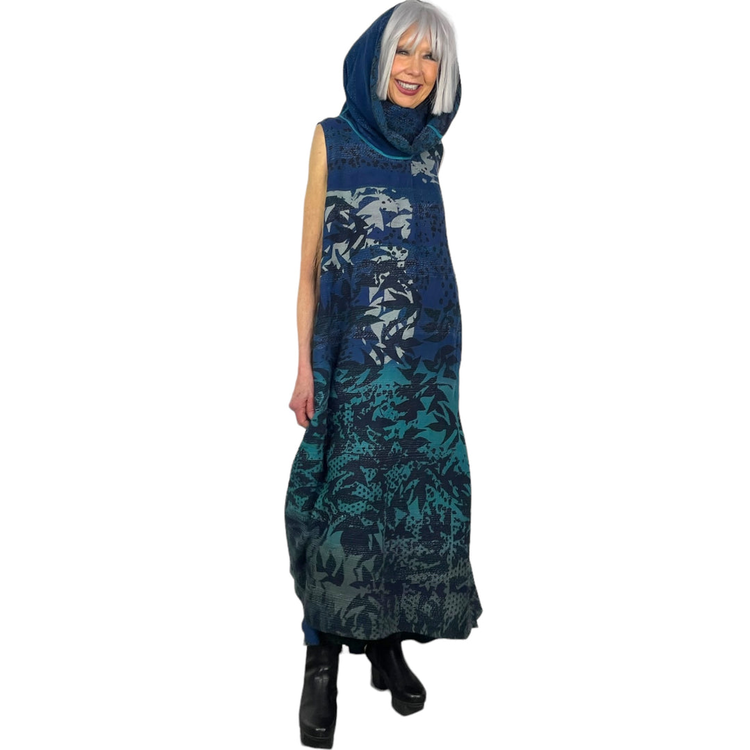 TWILIGHT PRINT COWL NECK MAXI DRESS