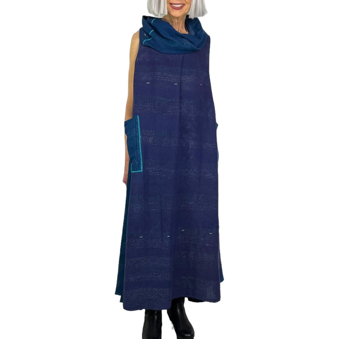 TWILIGHT PRINT COWL NECK MAXI DRESS