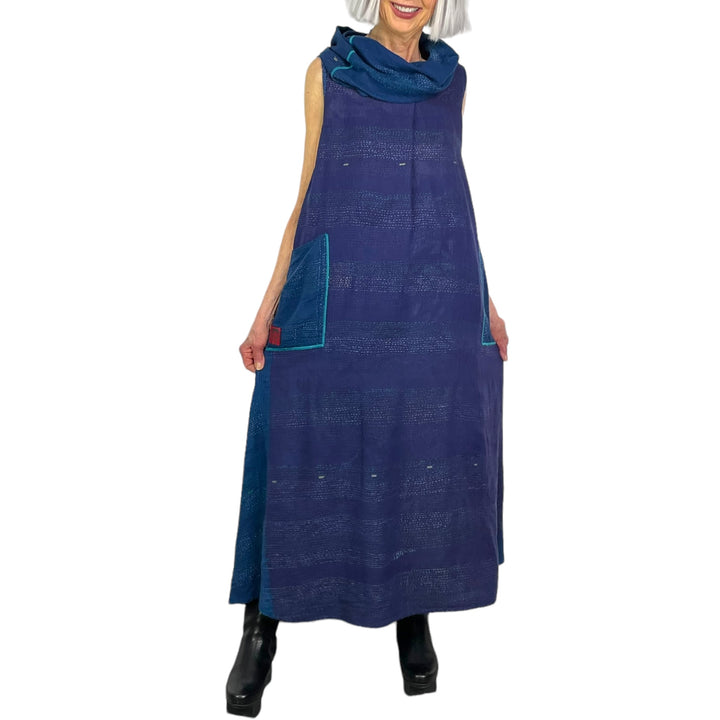 TWILIGHT PRINT COWL NECK MAXI DRESS