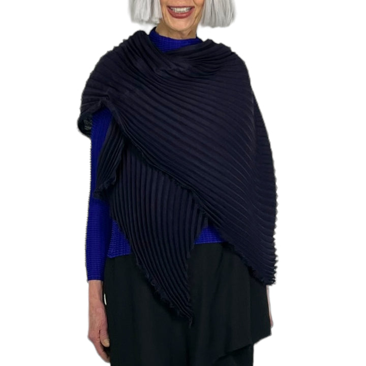 SILK WOOL PLEATS STOLE