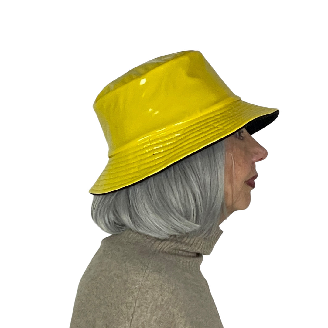 PATENT BUCKET RAIN HAT