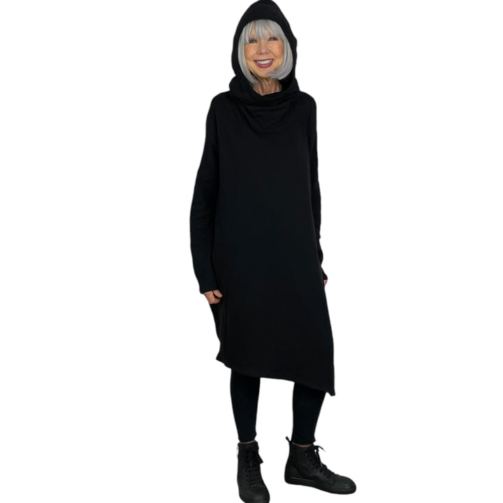 FLEECE KNIT HOODIE DRESS