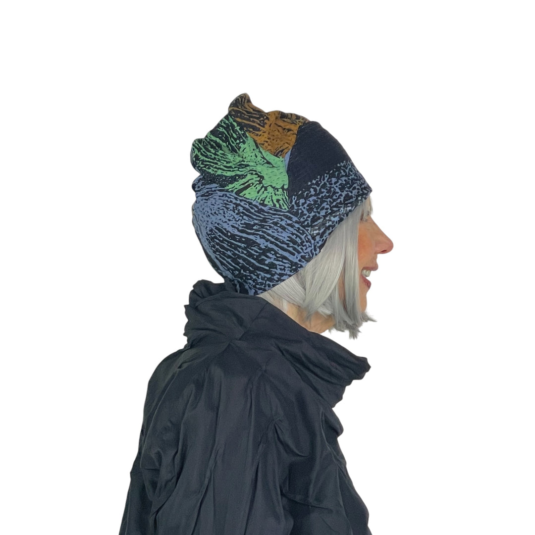 NIGHT FLOWER PATCHWORK HAT