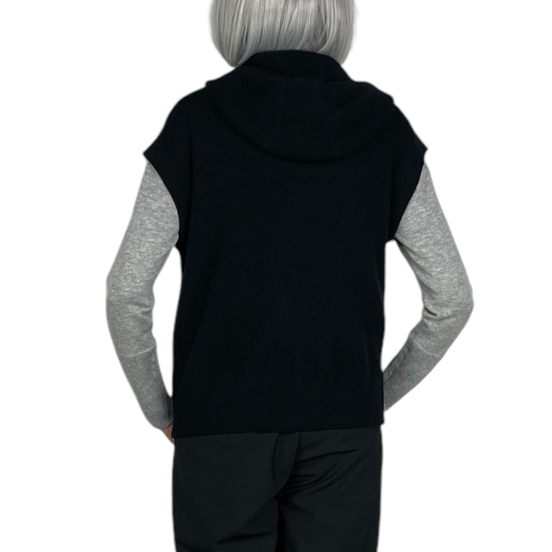 SLEEVELESS RIBBED HOODIE