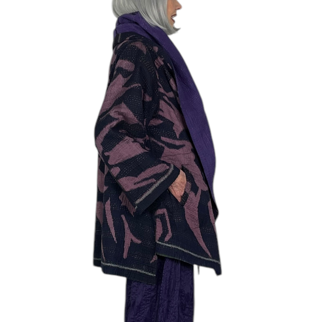 HAND LOOMED HOODED A-LINE COAT