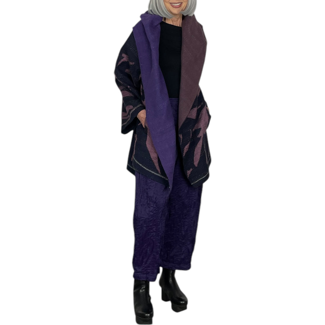 HAND LOOMED HOODED A-LINE COAT