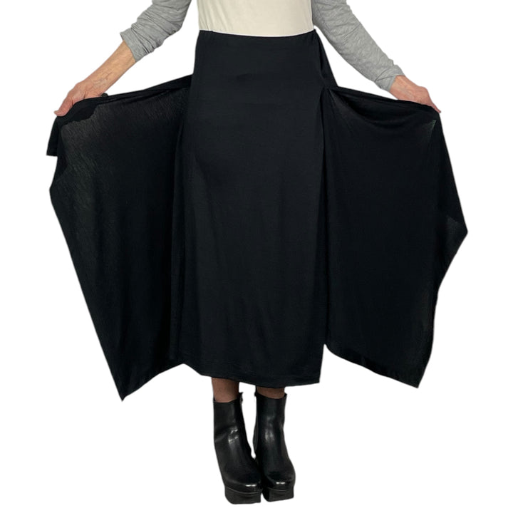 WRAPPED WOOL JERSEY SKIRT