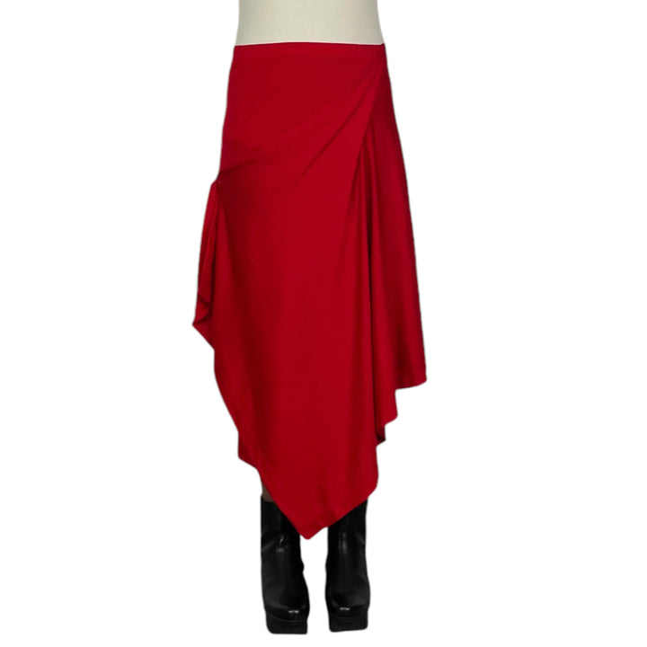 WRAPPED WOOL JERSEY SKIRT