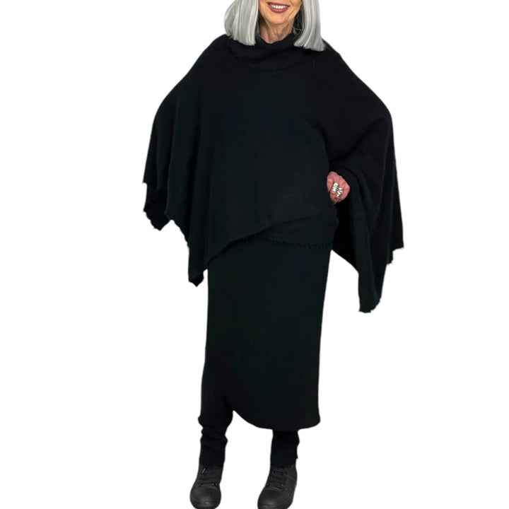 ASYMMETRIC COWL PONCHO