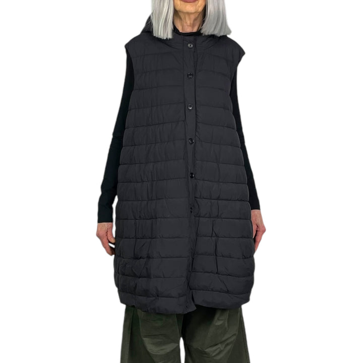 HOODED COAT W/QUILTED VEST