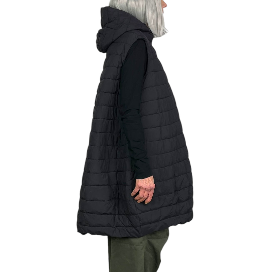 HOODED COAT W/QUILTED VEST