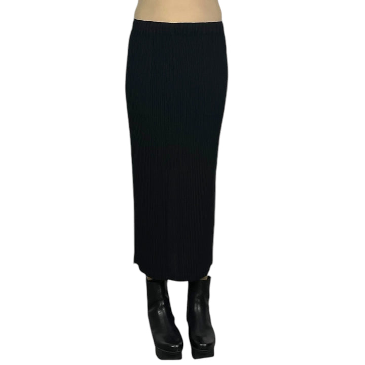 HATCHING PLEATS SLIM SKIRT