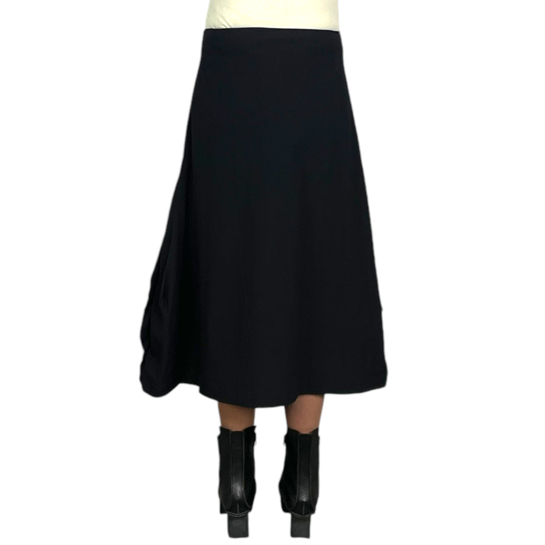 CRINKLE HEM A-LINE MIDI SKIRT