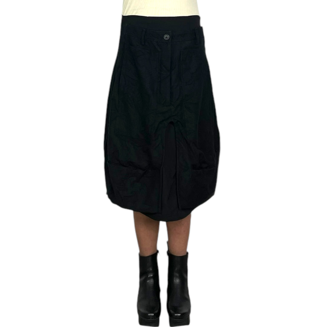 WOOL SKIRT W/PANT PANEL